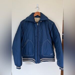 Men’s REPLAY Made in Italy vintage reversible quilted retro jacket blue/cream L